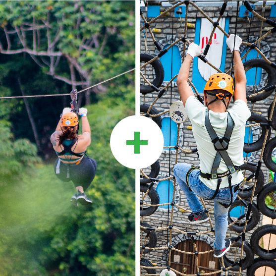 COMBO #2 • ZIPLINE + CLIMBING TOWERS